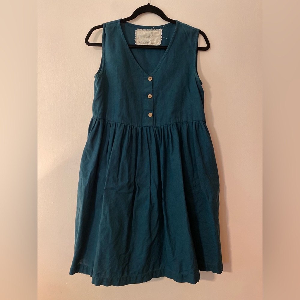 notPERFECTLINEN Emerald Green Mama Dress